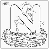 coloriage 1 rue sesame alphabet n